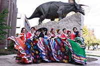 Ballet Folklórico Mexicano de Yale brought their vibrant expression of Mexican folkloric dance to the Peabody at a past ¡Fiesta Latina! celebration.