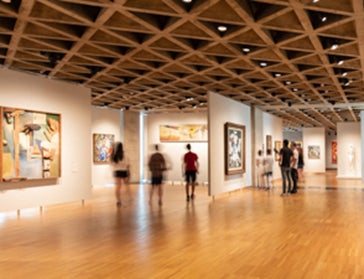 People browsing through an Art Gallery.