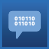 Tech Talk &quot;text bubble with binary&quot; icon