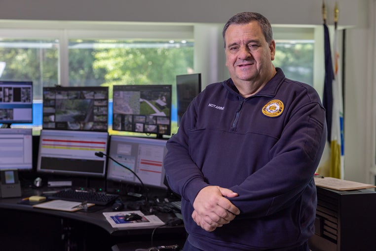 Anthony Notarino, a Yale Police Department dispatcher, exudes an aura of calm as he talks individuals through often difficult or painful situations.