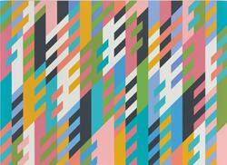  Bridget Riley, New Day, 1988, oil on canvas, Bridget Riley Collection © 2022 Bridget Riley, all rights reserved.