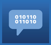 Tech Talk 'text bubble with binary' icon
