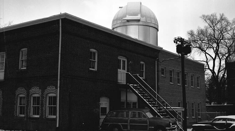 Astronomy Department Observatory, photo courtesy of Yale Events and Activities Photographs (RU 690), Manuscripts and Archives, Yale University Library