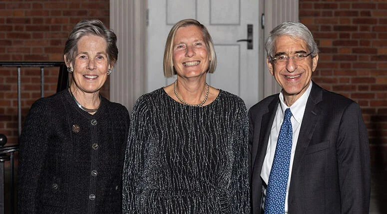 School of Medicine's Marya Shanabrough with President Salovey and Linda Lorimer.