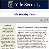 Catch up with our Yale Security personnel, milestones, staff engagement, systems updates and more.