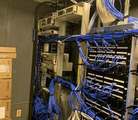 Example 1 of network closet post-remediation.