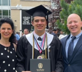 Adam Chasse, son of Alicia Chasse, Office of the Provost, graduated from  Xavier High School in Middletown, CT., and is headed to Yale in the fall.  