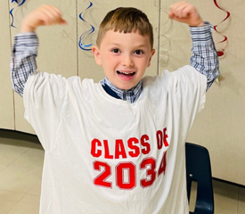 Meridith Cayer, School of Medicine, Physician Associate Program, has a son Calvin who recently graduated from kindergarten at Saint John Paul II Catholic School in Middletown, CT. 