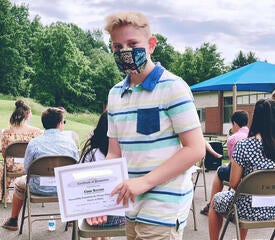 Lynn Kiernan, Yale School of the Environment, sent in this picture of her son Chase graduating from 6th grade at Amity Middle School. His mom and family are “so proud of him” for his hard work and dedication to learning despite all of the challenges throughout the year.