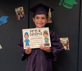 Maverick, son of Deb Kieslich, Ophthalmology & Visual Science, graduated Pre-K from Jerome Harrison School in North Branford.
