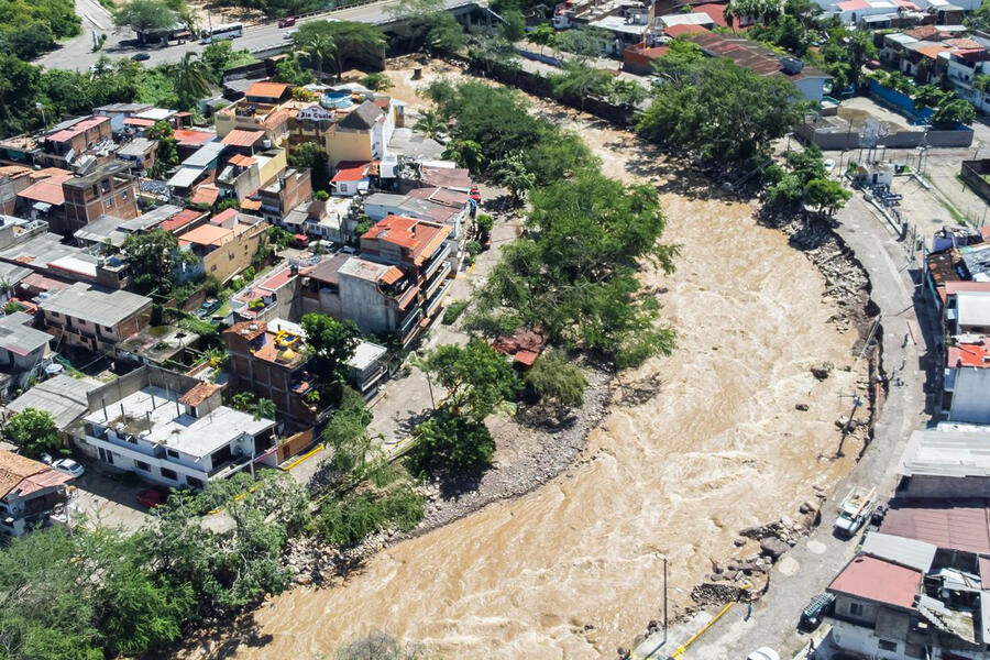 Cuale River after Hurricane Lidia in Puerto Vallarta, Mexico