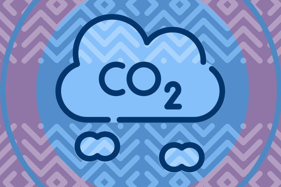 Illustration of a cloud with the word CO2.